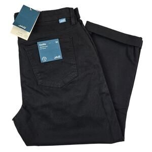 Jag Cecilia Capri Pants Size 14 Mid Rise Black Cotton Stretch